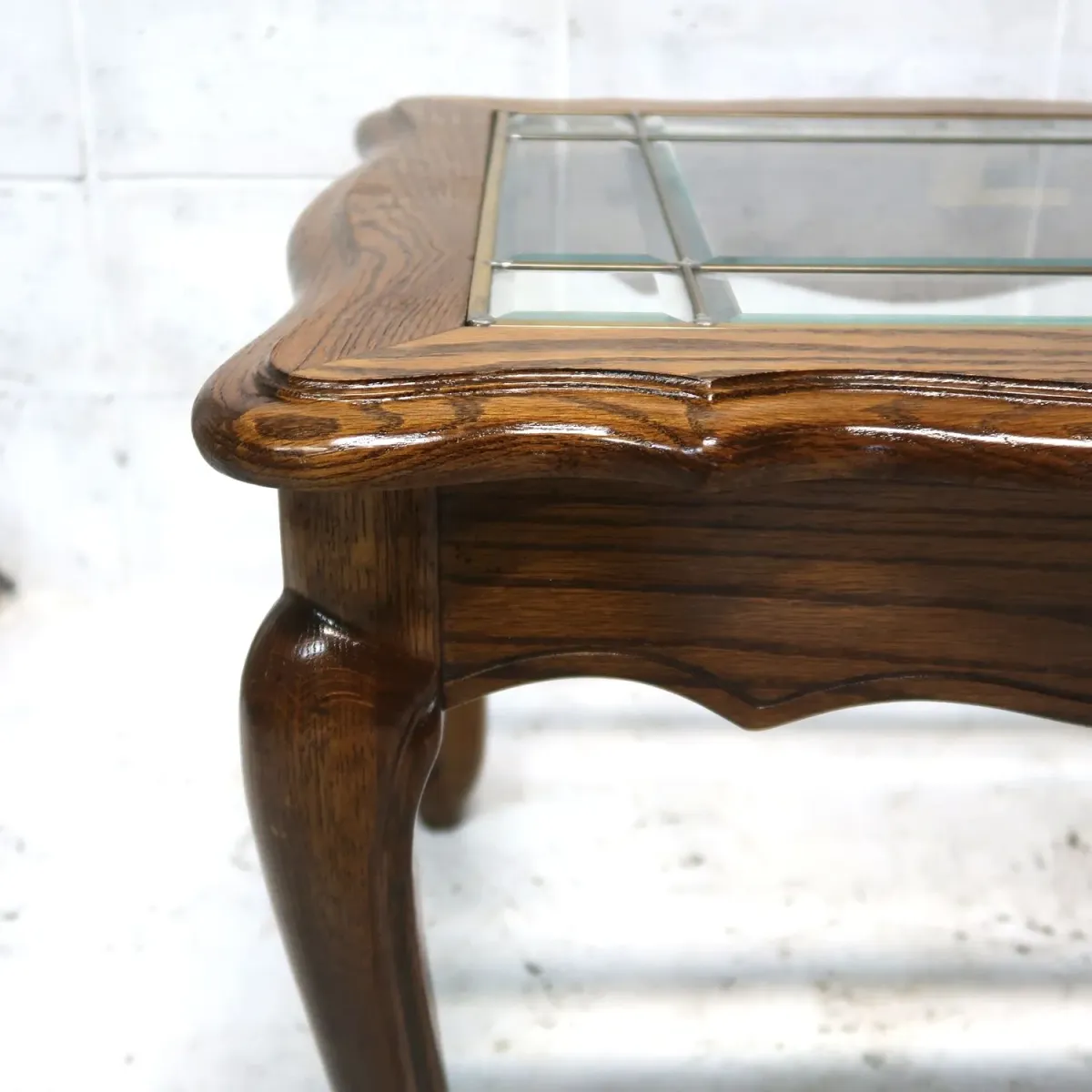 アンティーク ガラストップ サイドテーブル