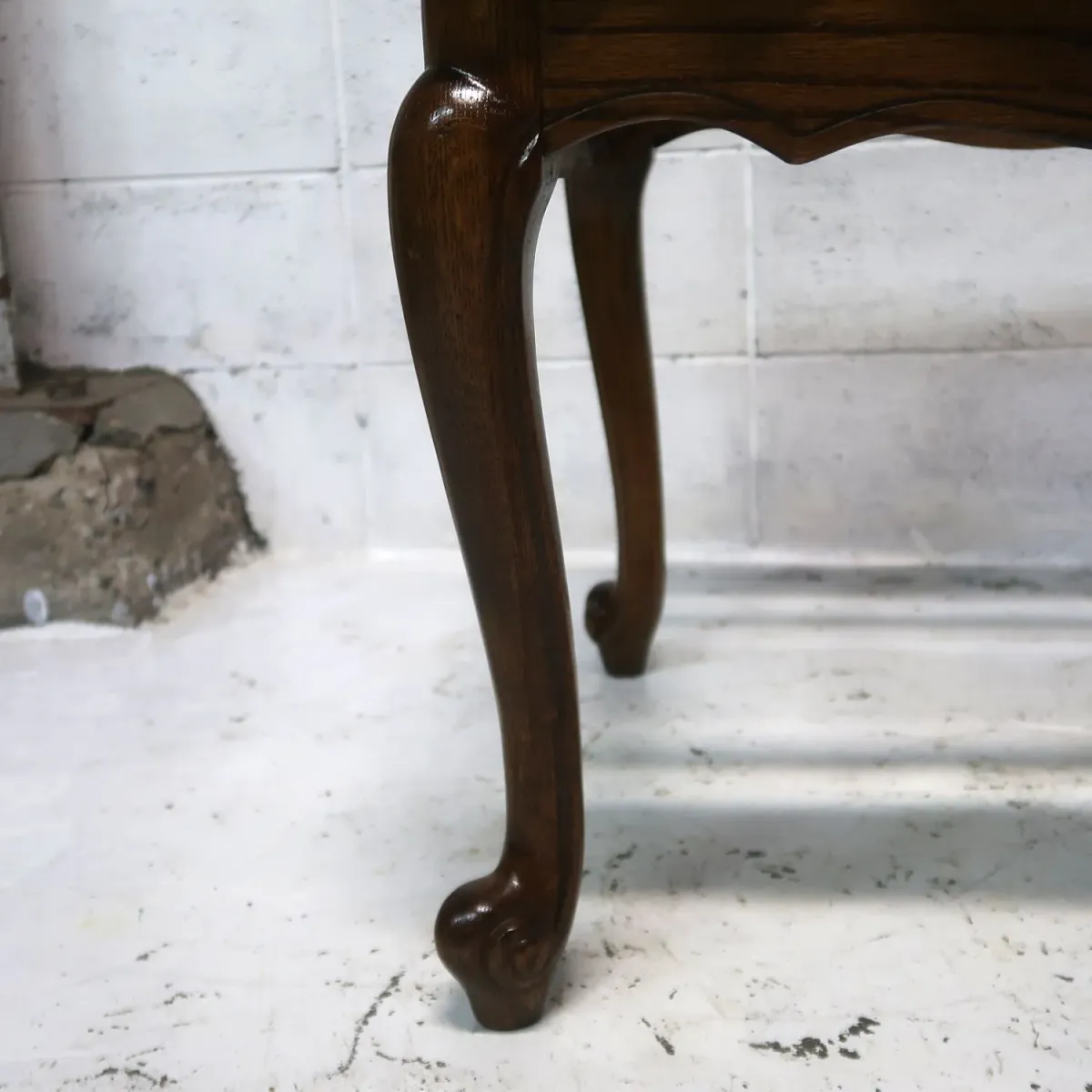 アンティーク ガラストップ サイドテーブル