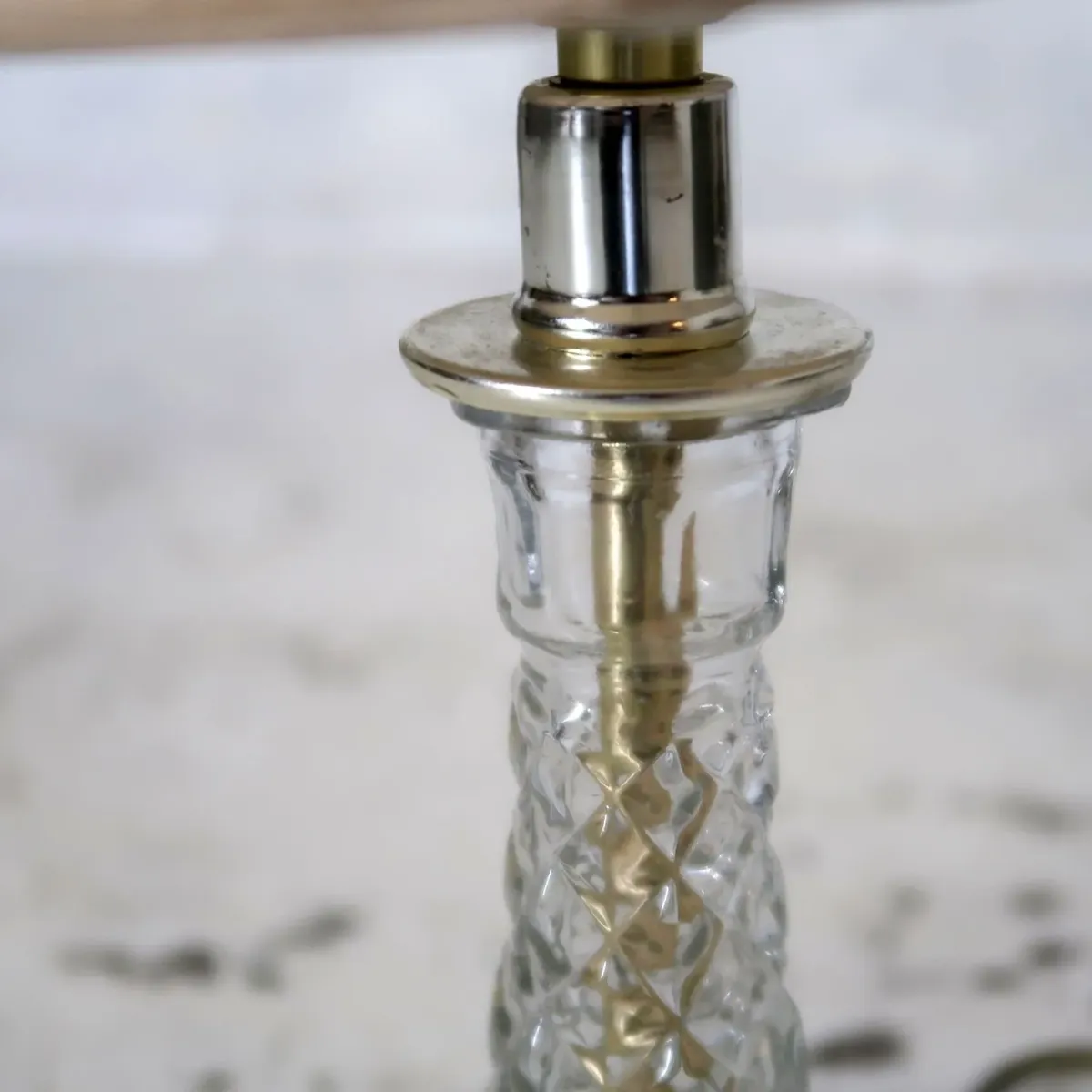 アンティーク ガラスベース テーブルランプ