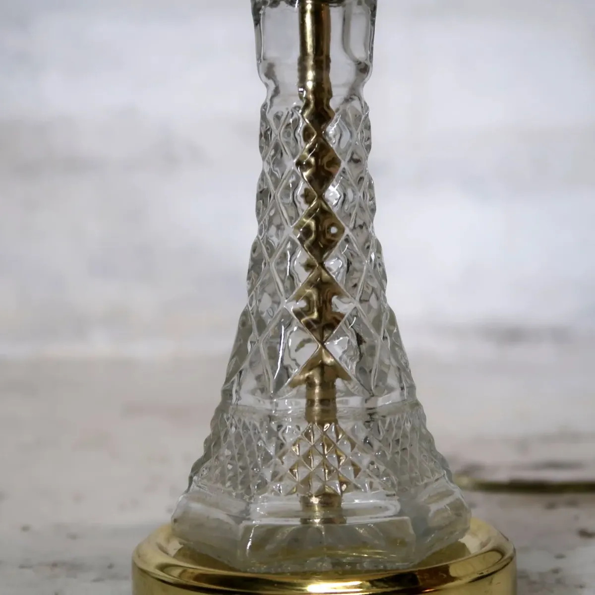 アンティーク ガラスベース テーブルランプ