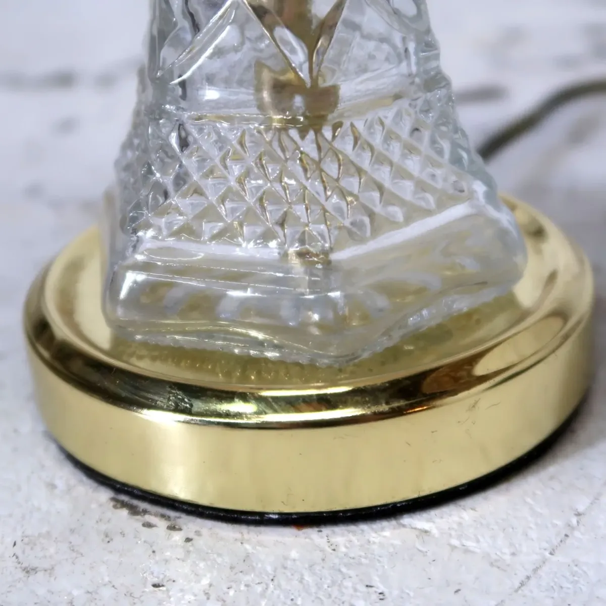 アンティーク ガラスベース テーブルランプ