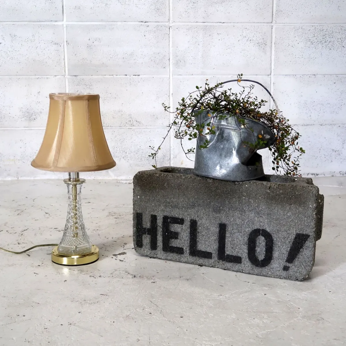 アンティーク ガラスベース テーブルランプ