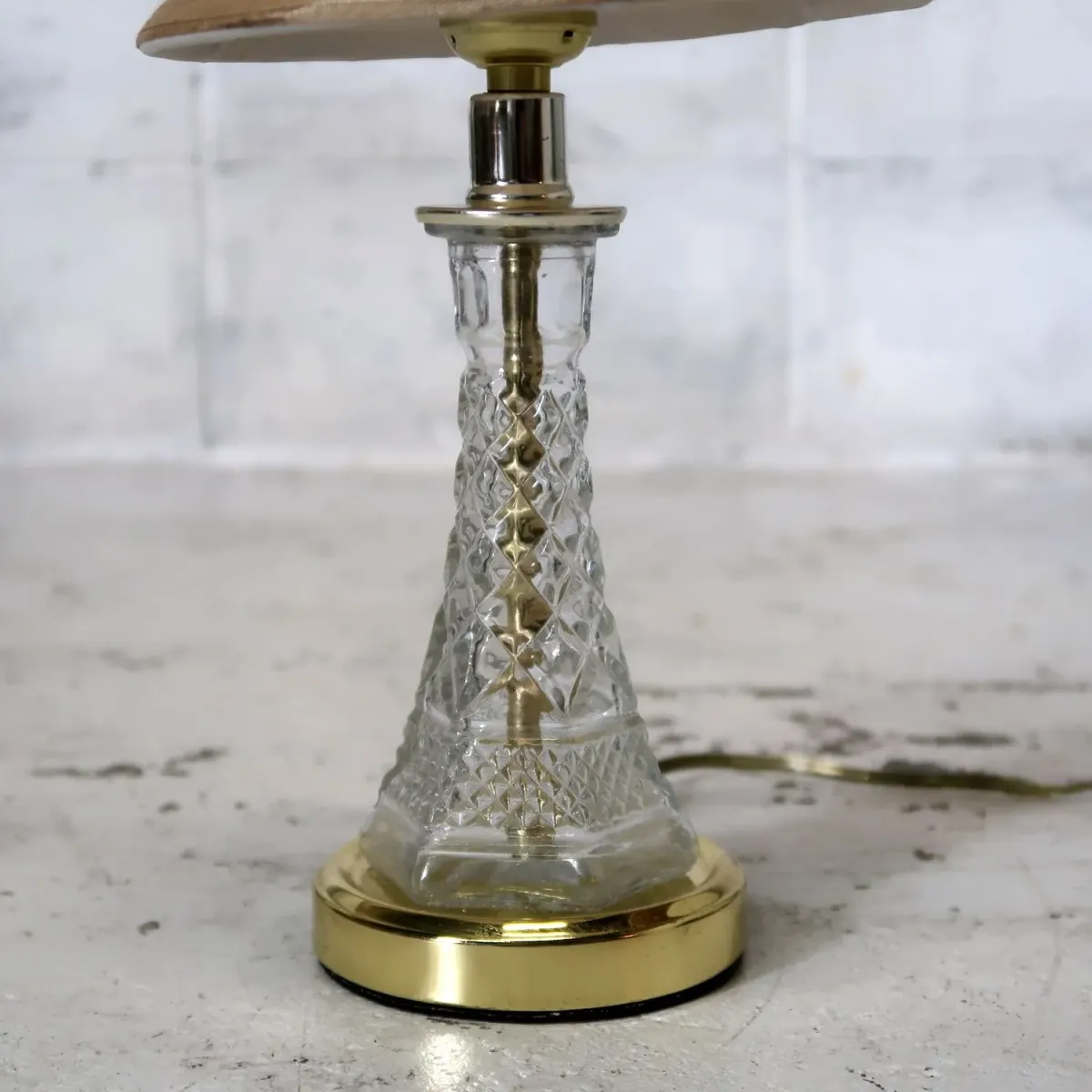 アンティーク ガラスベース テーブルランプ