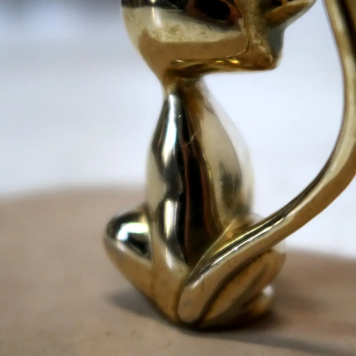 ビンテージ リングホルダー キャットモチーフ 真鍮