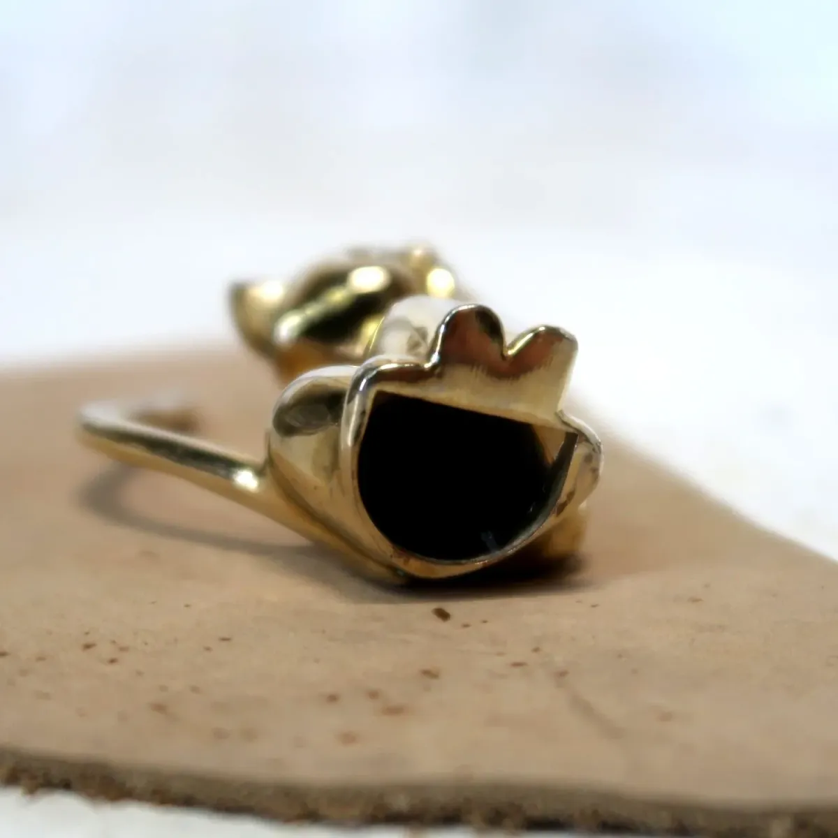 ビンテージ リングホルダー キャットモチーフ 真鍮