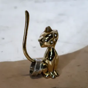 ビンテージ リングホルダー キャットモチーフ 真鍮