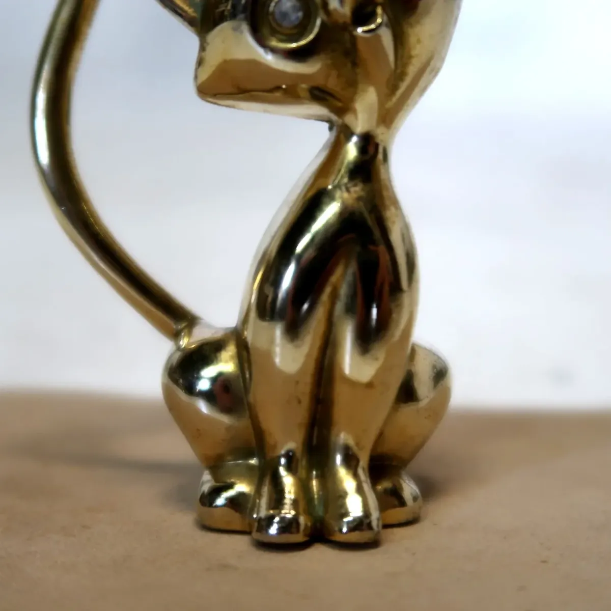 ビンテージ リングホルダー キャットモチーフ 真鍮