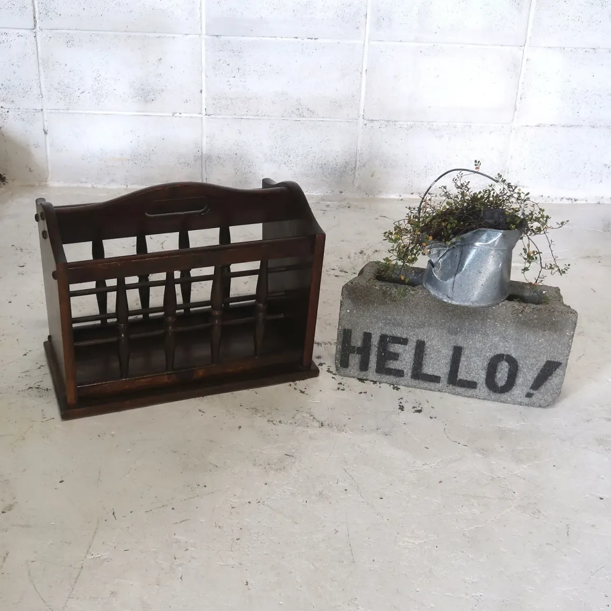 アンティーク ウッド マガジンラック