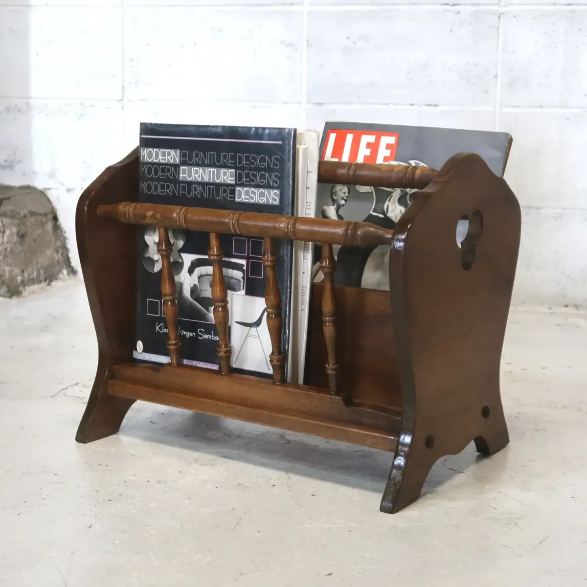 70's～ Ethan Allen アンティーク ウッド マガジンラック