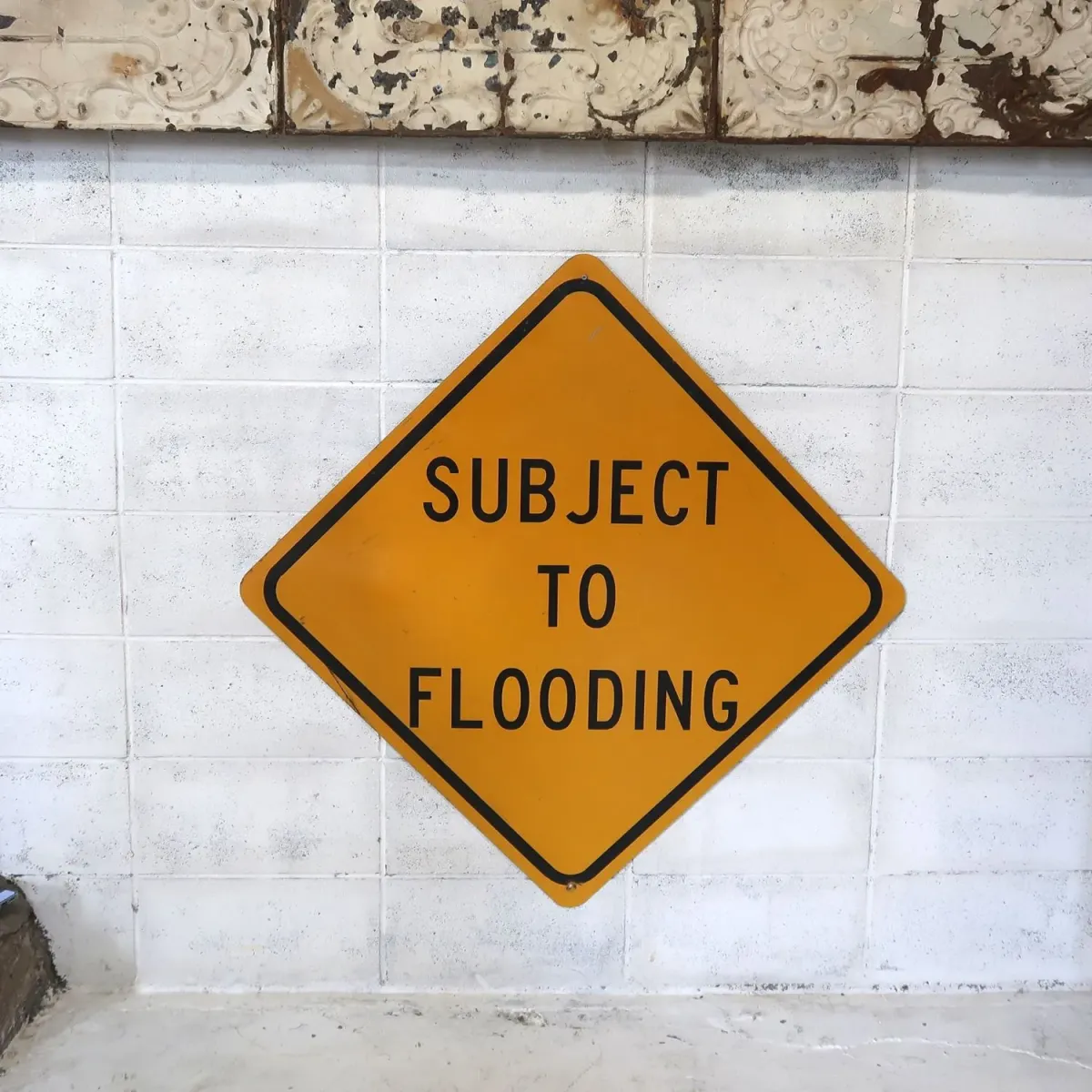 SUBJECT TO FLOODING ビンテージ 大型ロードサイン