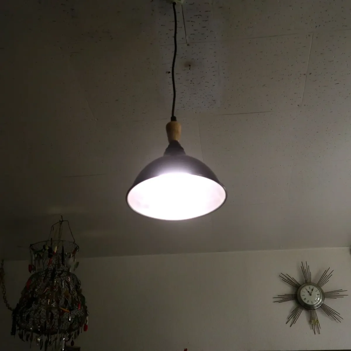 ビンテージ アルミシェード ペンダントランプ