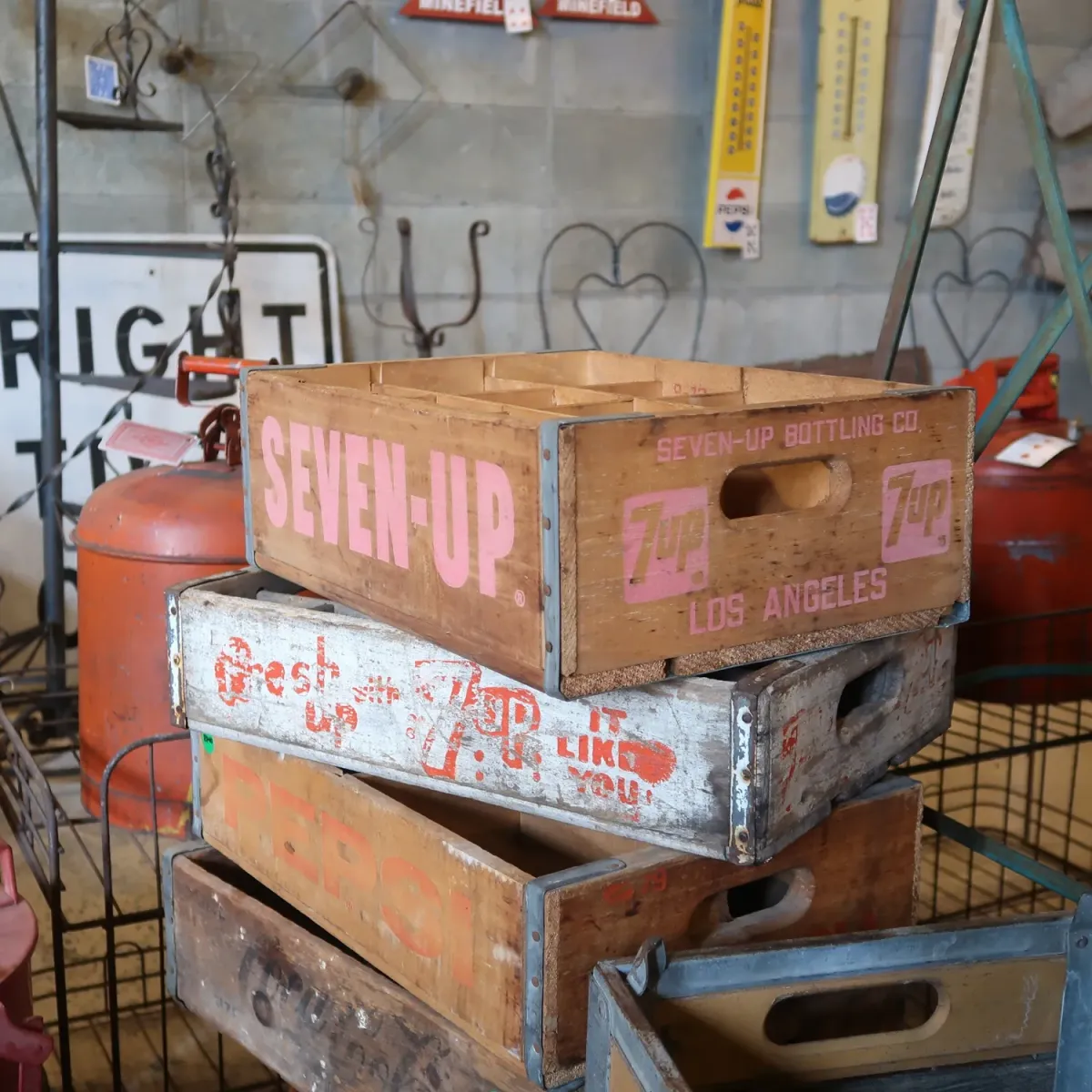 7up ビンテージ ウッドボックス