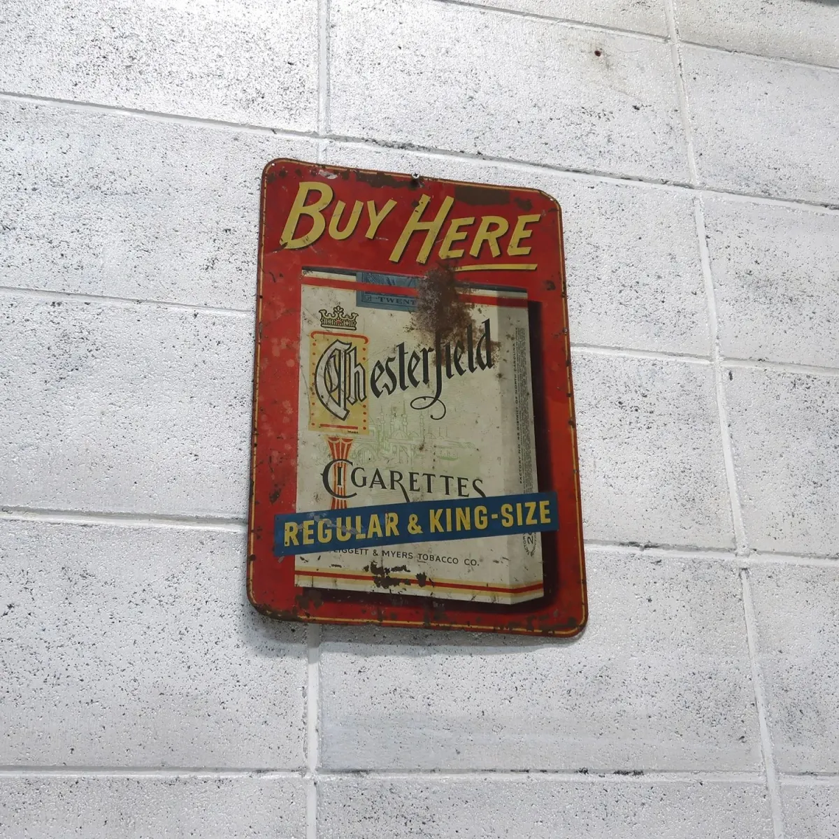 ～50’s Chesterfield Cigarettes ビンテージ ブリキ看板