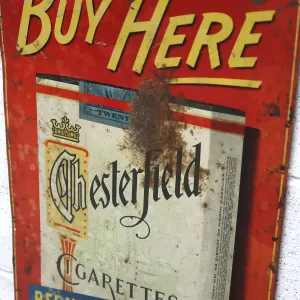 ～50’s Chesterfield Cigarettes ビンテージ ブリキ看板
