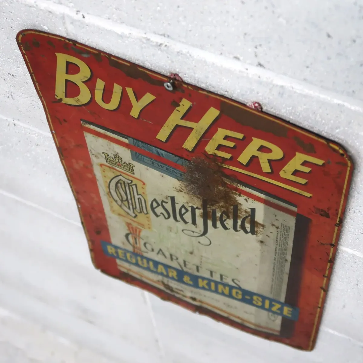 ～50’s Chesterfield Cigarettes ビンテージ ブリキ看板