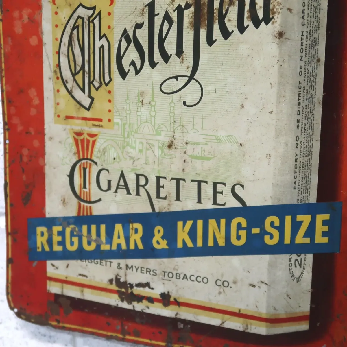 ～50’s Chesterfield Cigarettes ビンテージ ブリキ看板