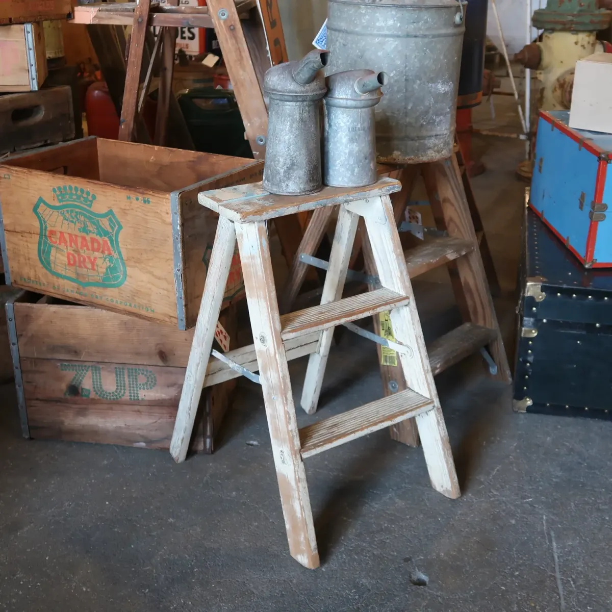 ビンテージ ウッドステップラダー