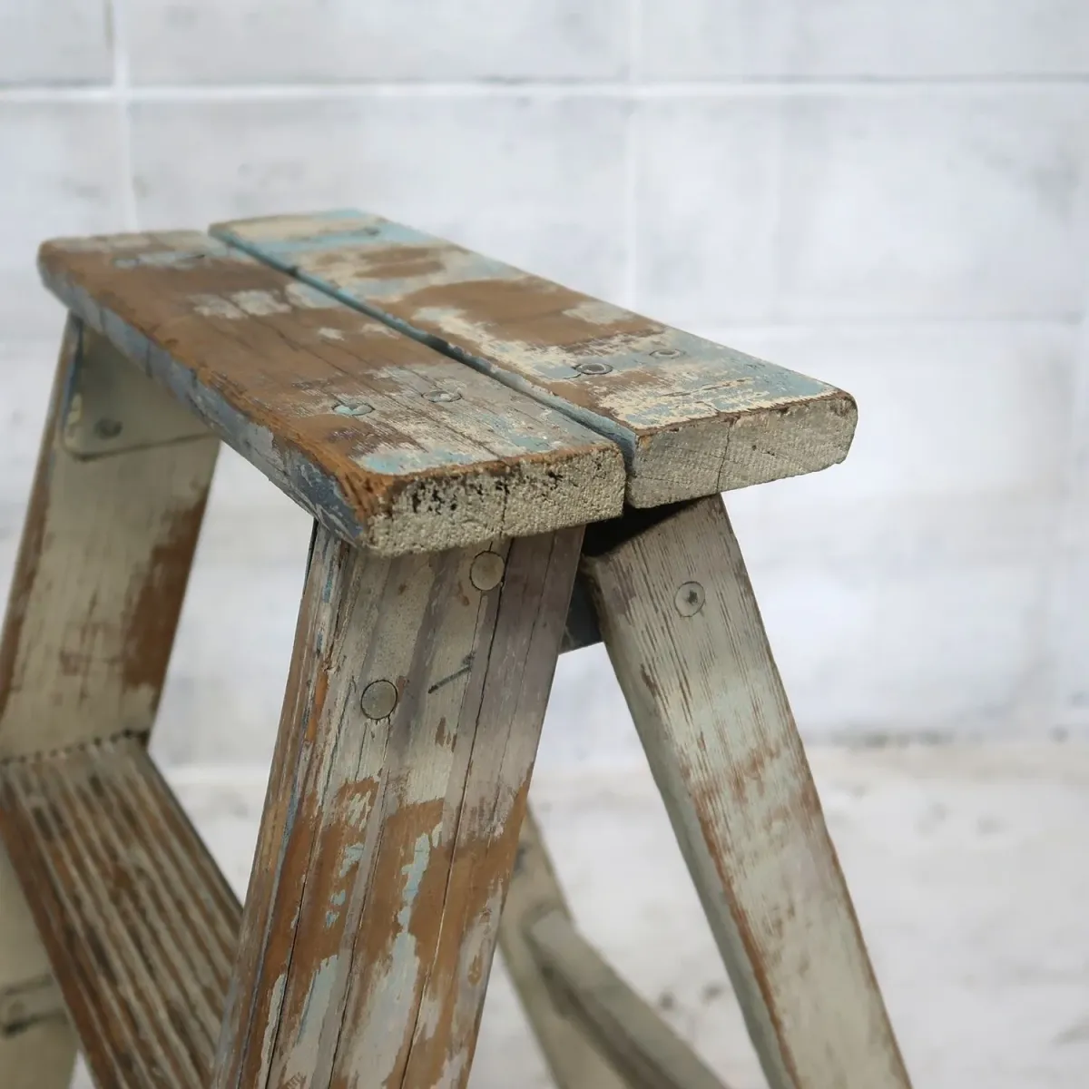 ビンテージ ウッドステップラダー