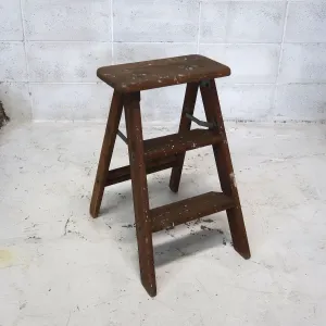ビンテージ ウッドステップラダー