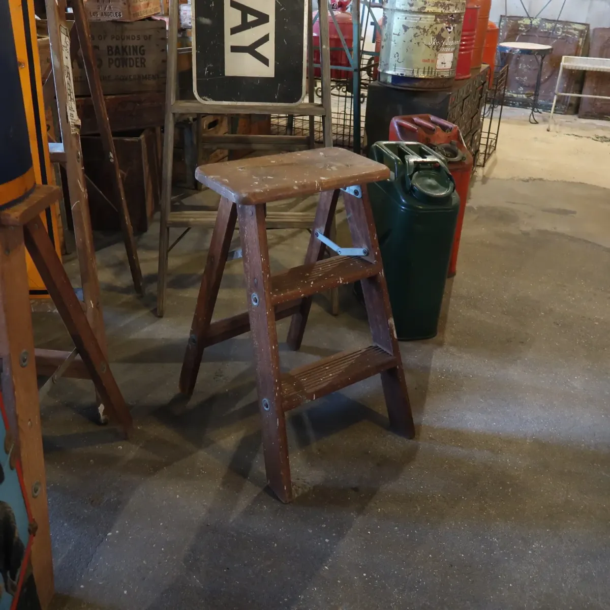 ビンテージ ウッドステップラダー