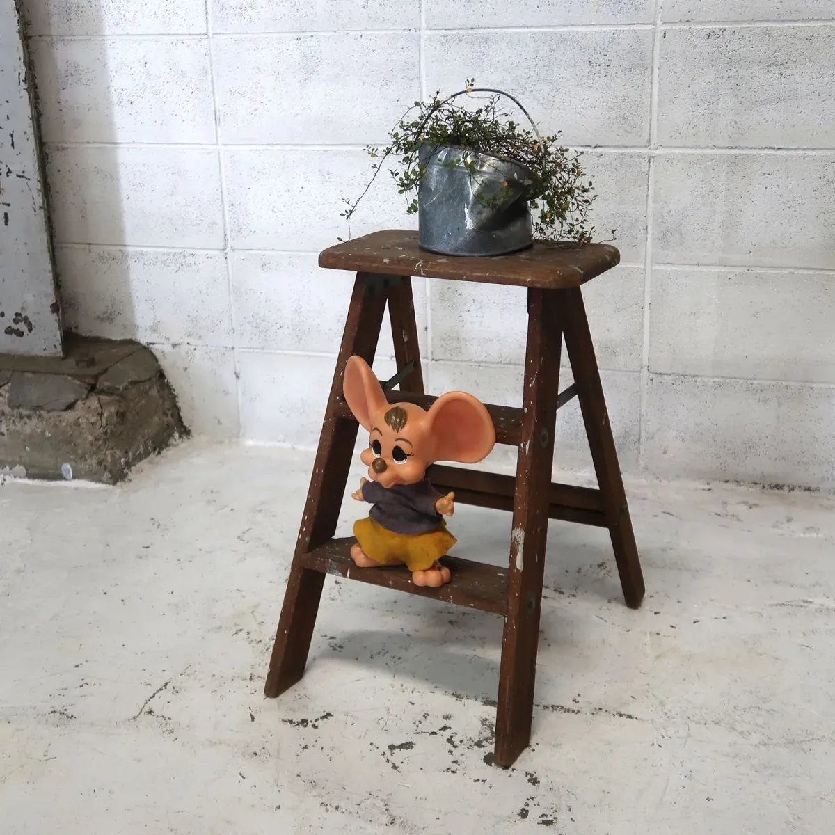 ビンテージ ウッドステップラダー