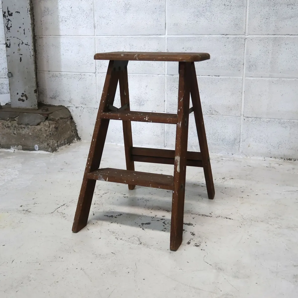 ビンテージ ウッドステップラダー