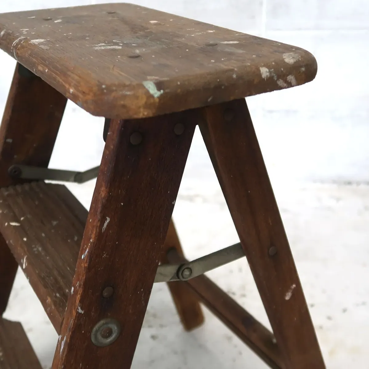 ビンテージ ウッドステップラダー