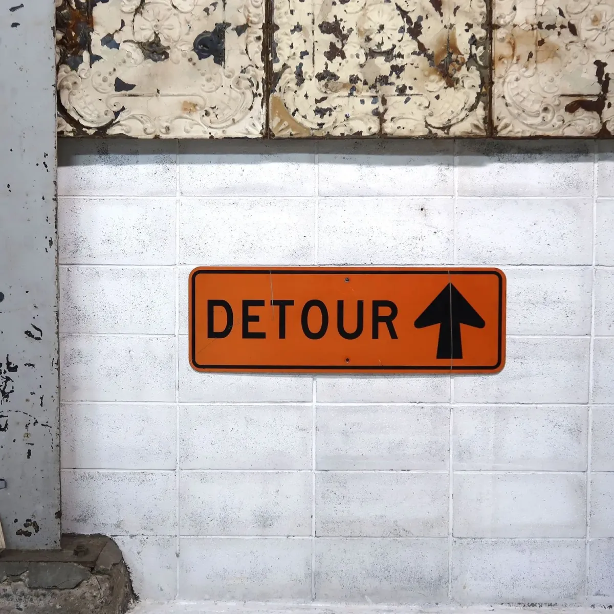 DETOUR ビンテージ ロードサイン
