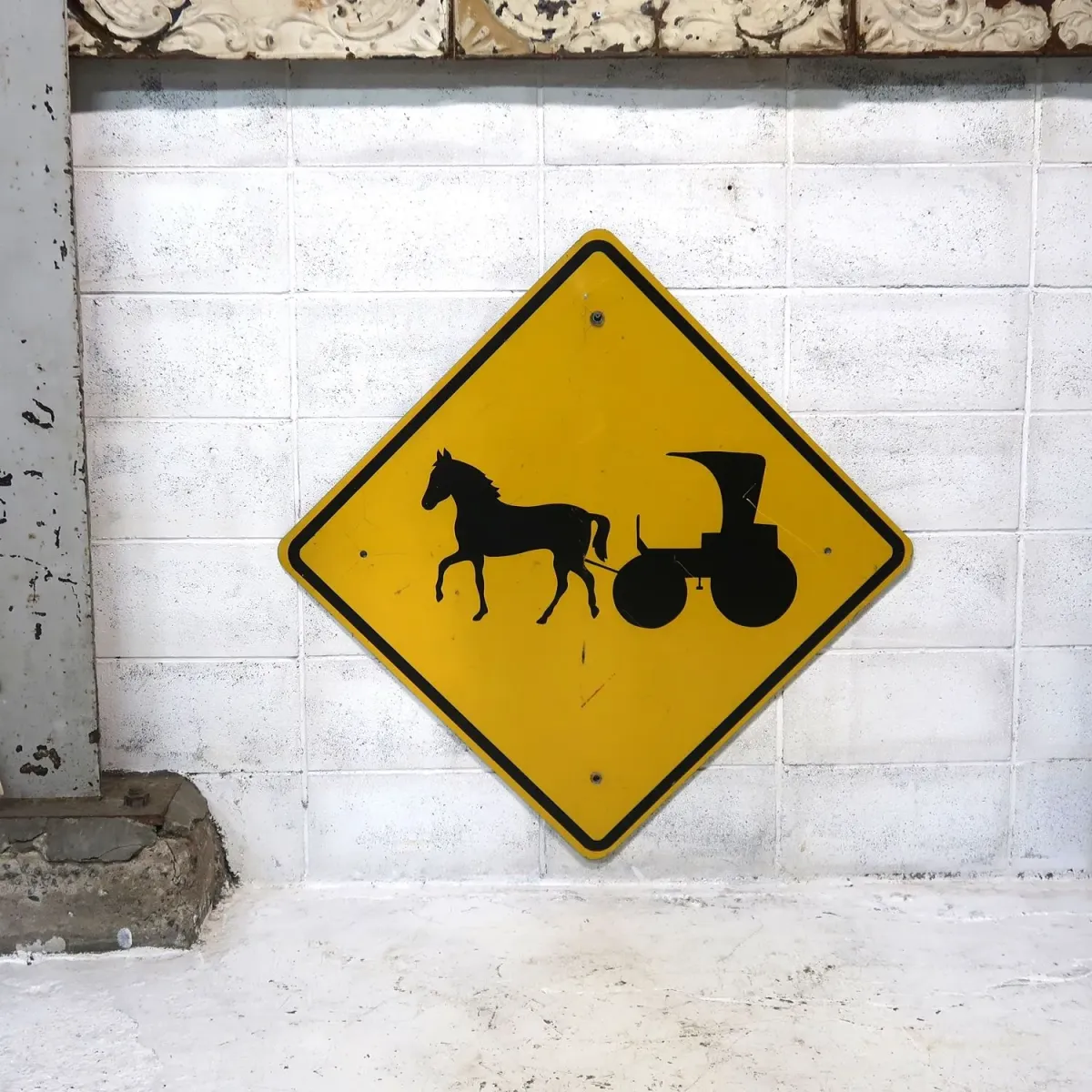 CAUTION ビンテージ 大型ロードサイン 馬車