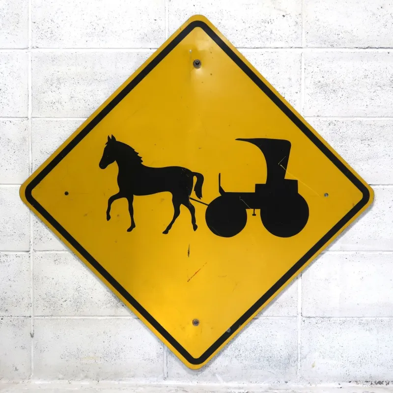 CAUTION ビンテージ 大型ロードサイン 馬車