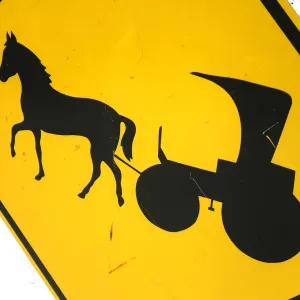 CAUTION ビンテージ 大型ロードサイン 馬車