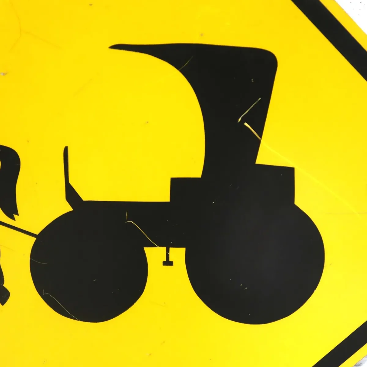 CAUTION ビンテージ 大型ロードサイン 馬車