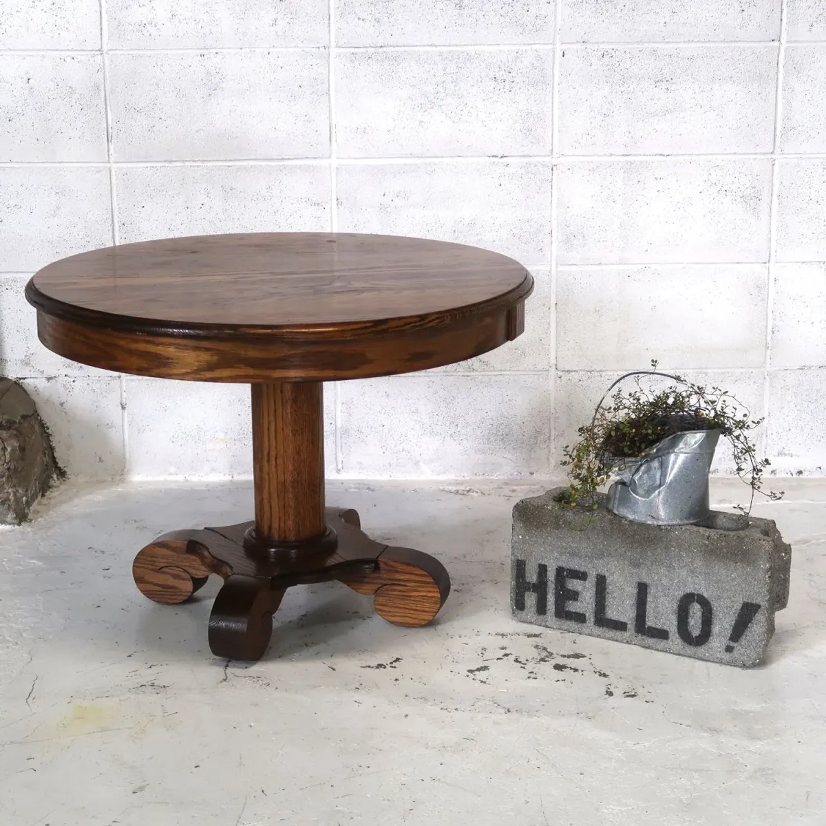 アンティーク ラウンドサイドテーブル
