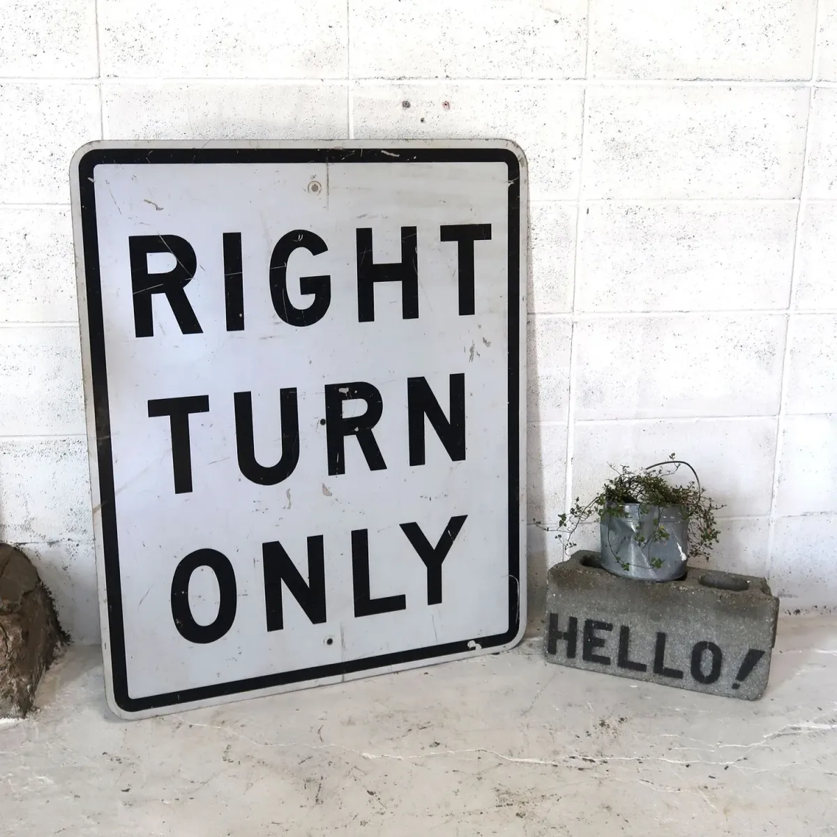 RIGHT TURN ONLY ビンテージ 大型ロードサイン