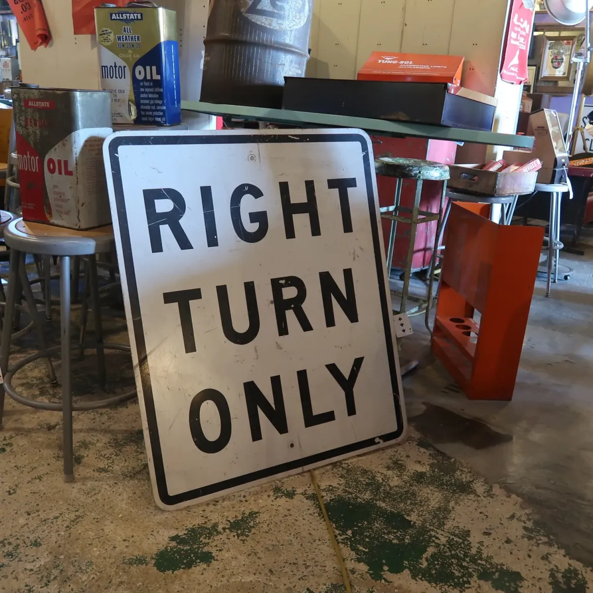 RIGHT TURN ONLY ビンテージ 大型ロードサイン