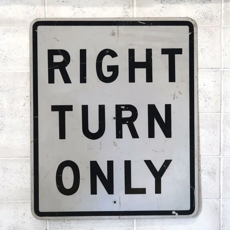 RIGHT TURN ONLY ビンテージ 大型ロードサイン
