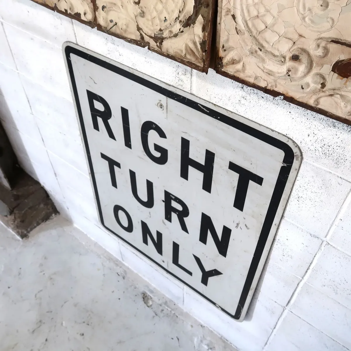 RIGHT TURN ONLY ビンテージ 大型ロードサイン