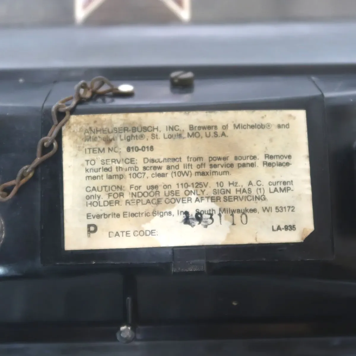 MICHELOB Light ビンテージ ライトサイン