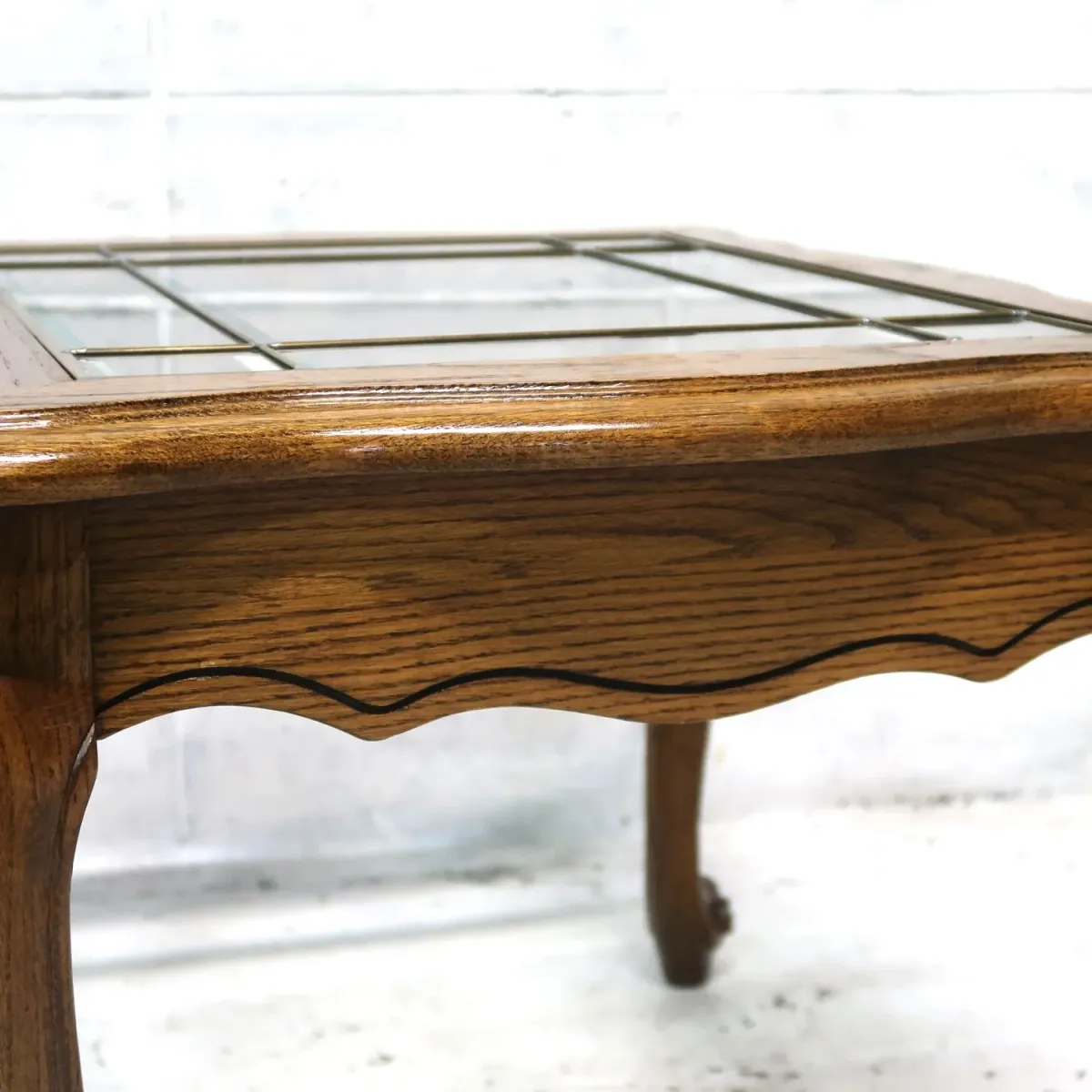 アンティーク ガラストップ サイドテーブル