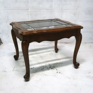 アンティーク ガラストップ サイドテーブル