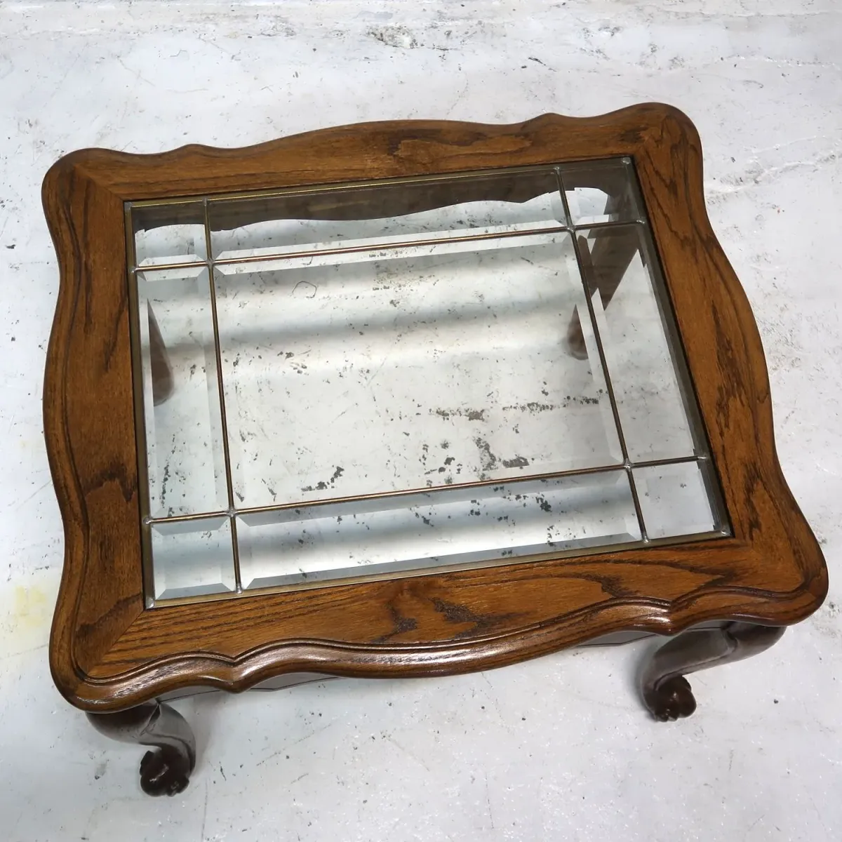 アンティーク ガラストップ サイドテーブル