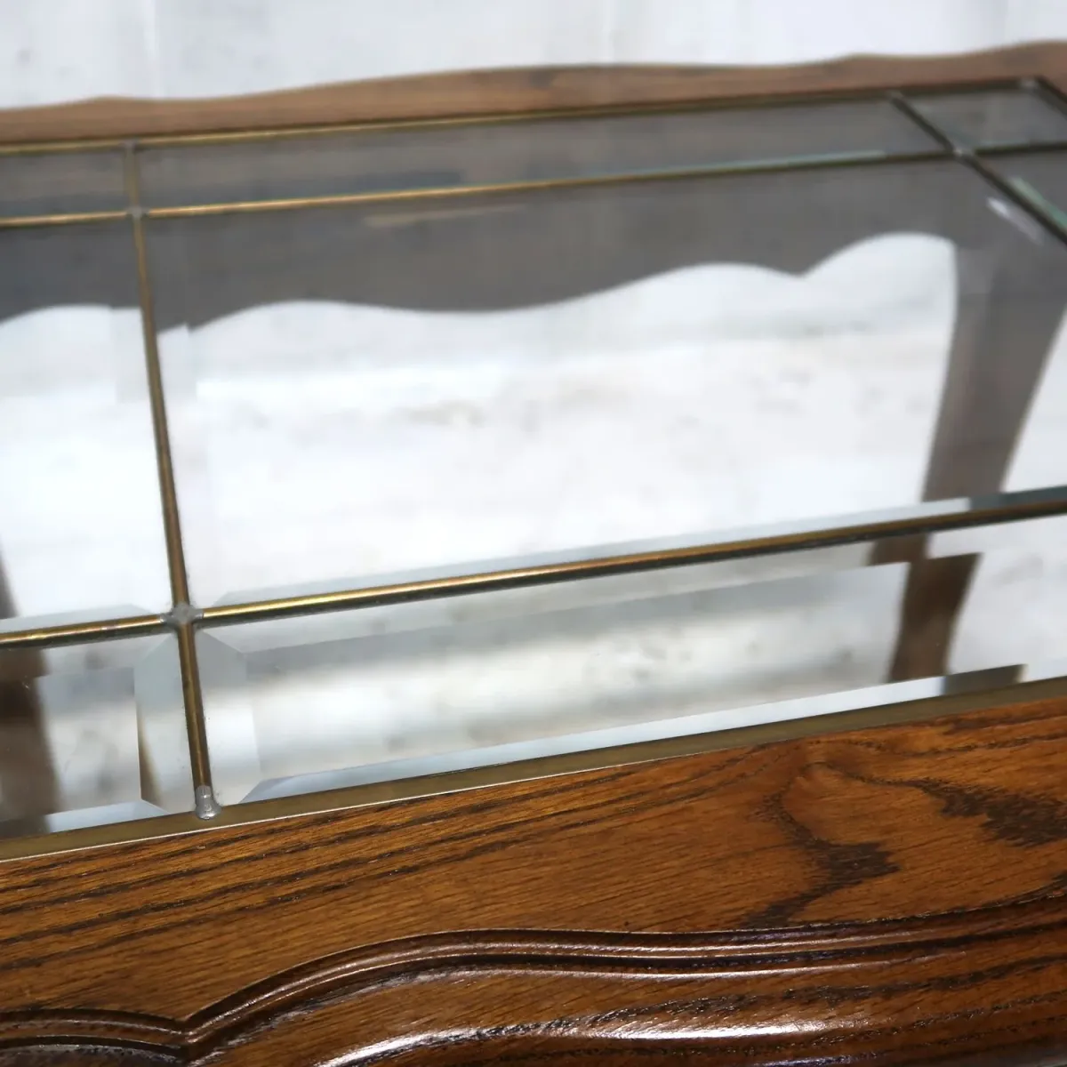 アンティーク ガラストップ サイドテーブル