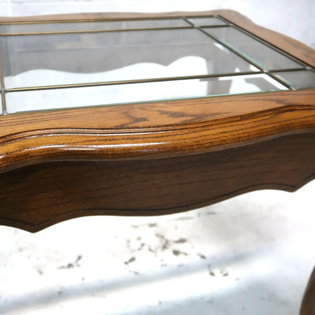 アンティーク ガラストップ サイドテーブル