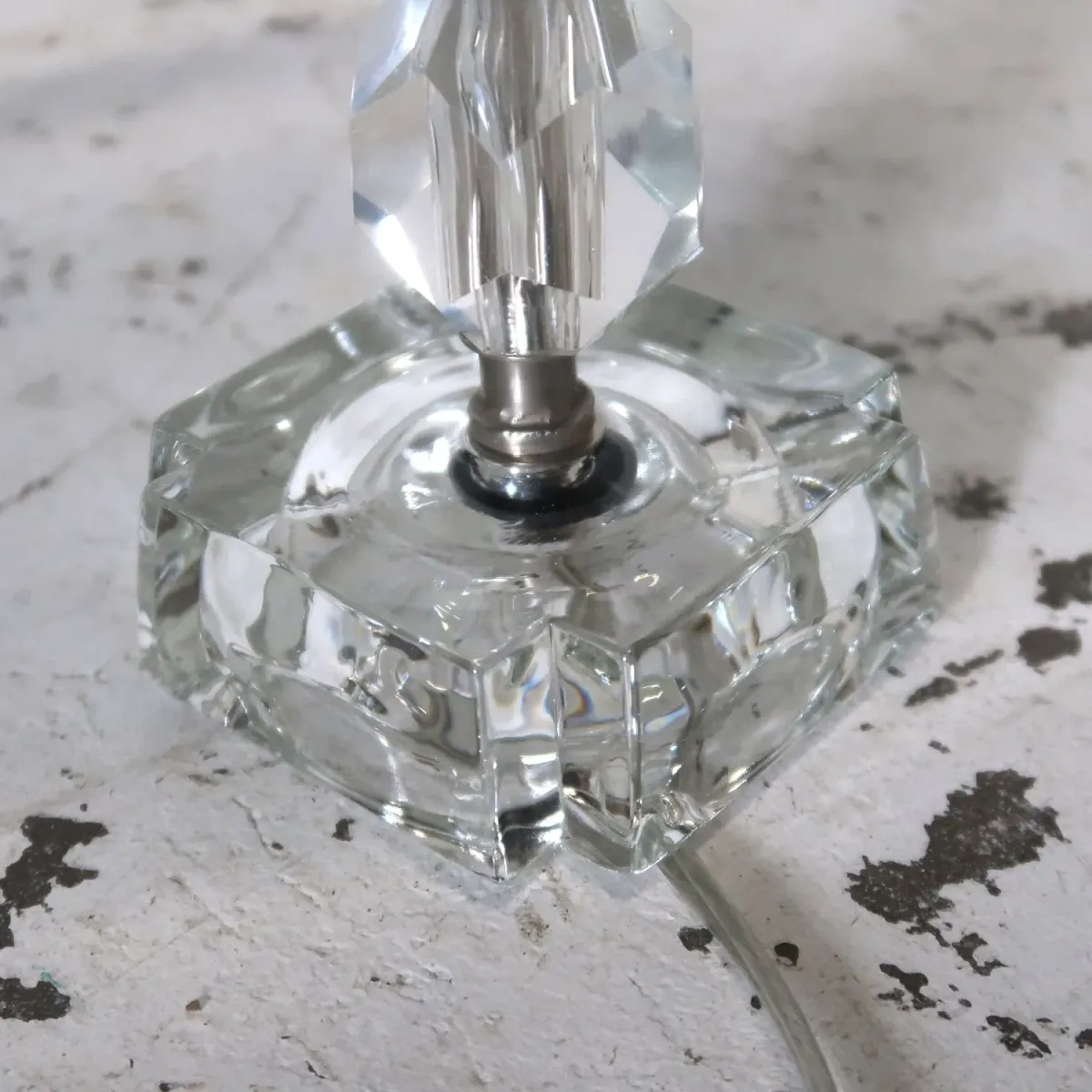 アンティーク ガラスベース テーブルランプ