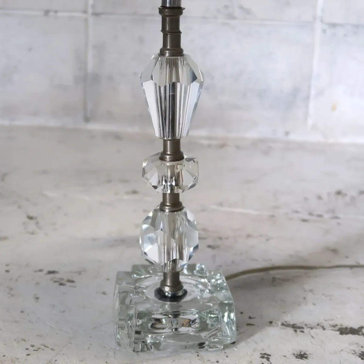 アンティーク ガラスベース テーブルランプ