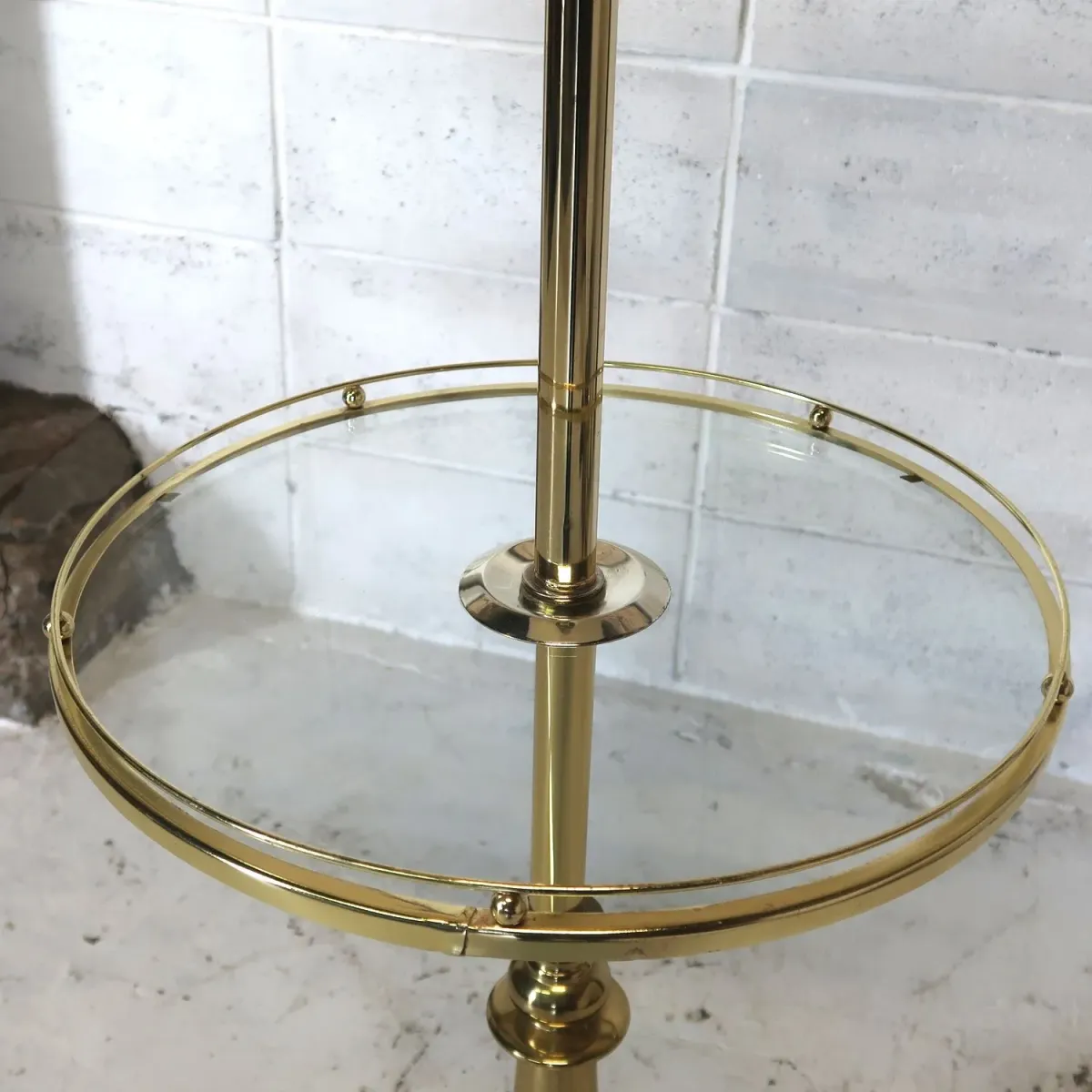 アンティーク ガラステーブル フロアランプ