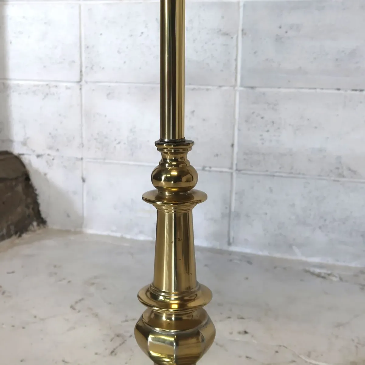 アンティーク ガラステーブル フロアランプ