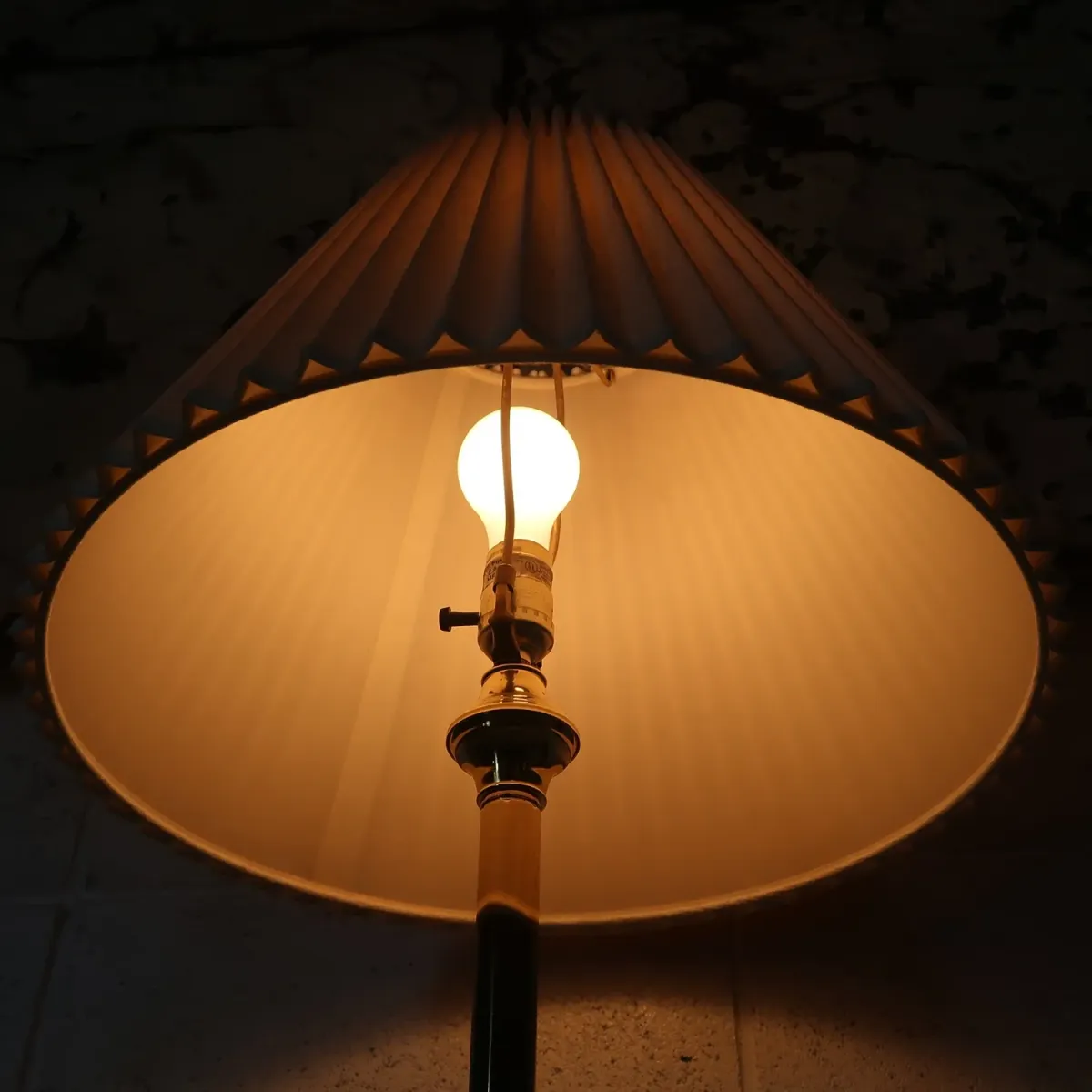 アンティーク ガラステーブル フロアランプ