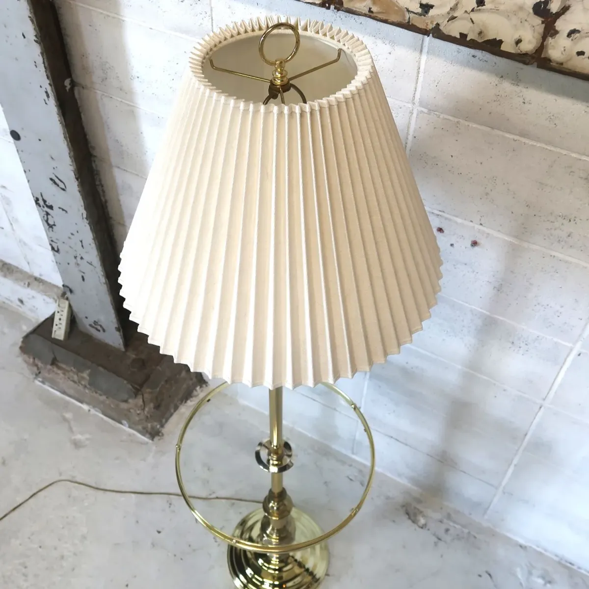 アンティーク ガラステーブル フロアランプ