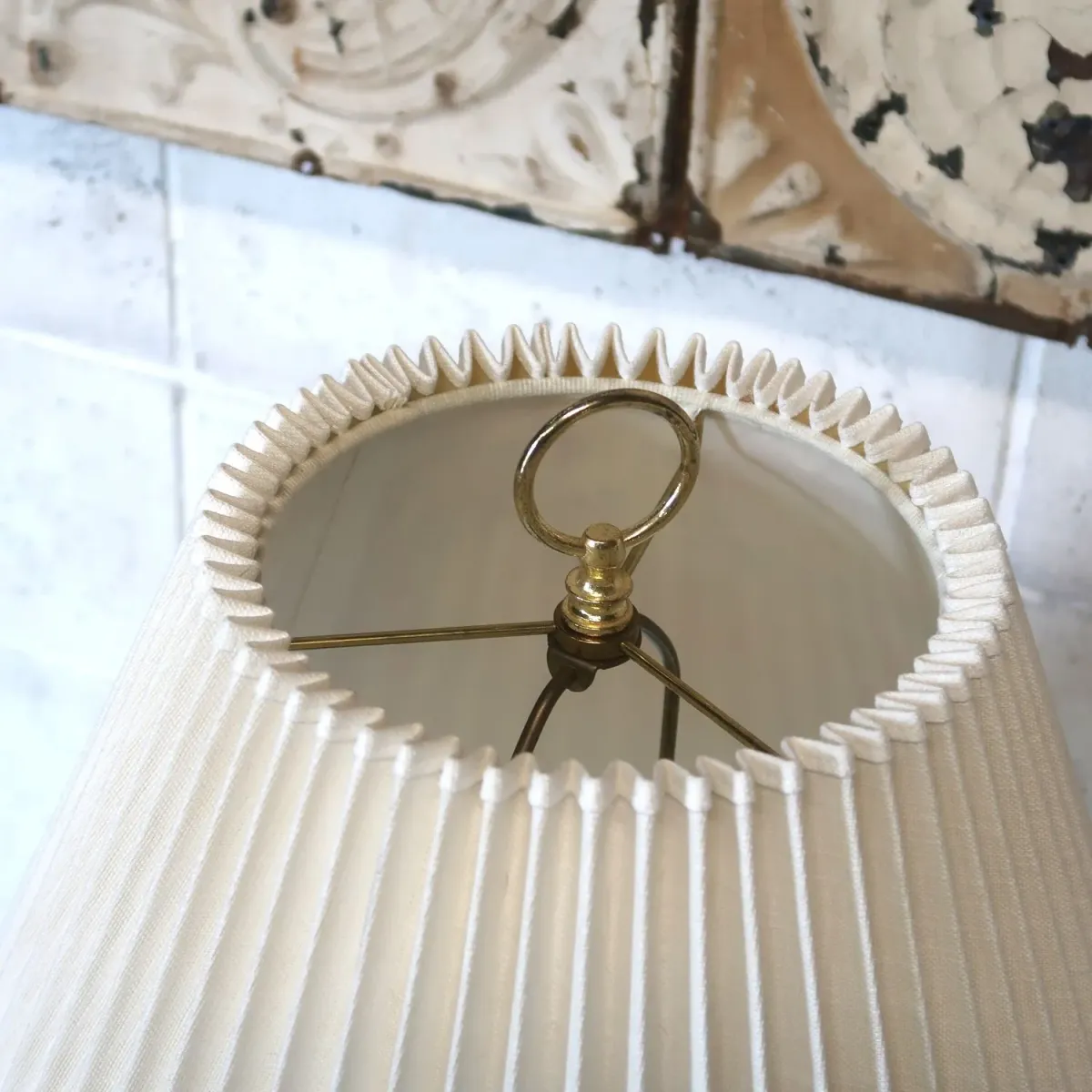 アンティーク ガラステーブル フロアランプ